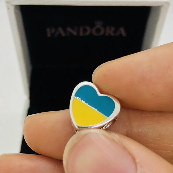 ✨🔥Pandora Ukraine Flag Charm s925 Sterling Silver - Picture 5 of 6